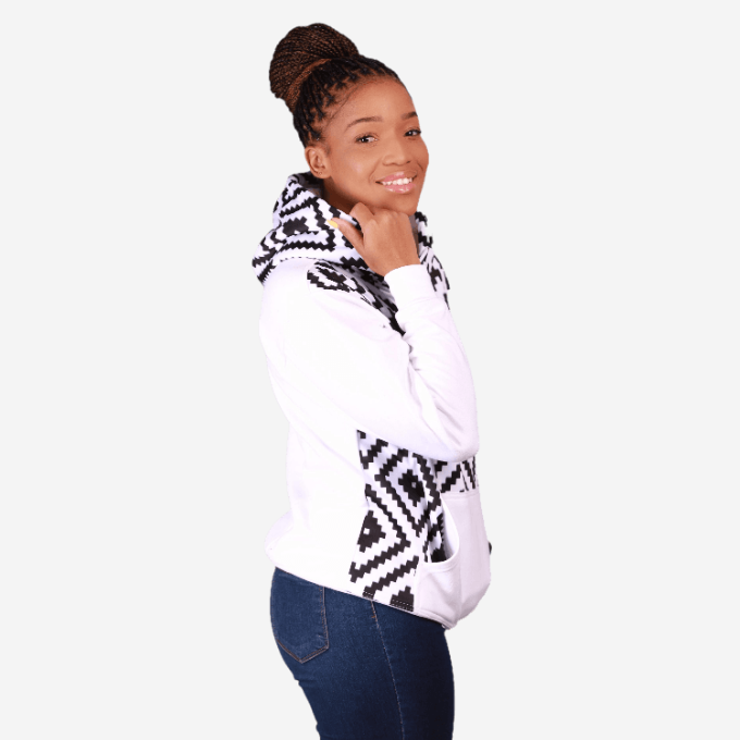 White Xhosa Puzzle African Hoodie Tribe Afrique