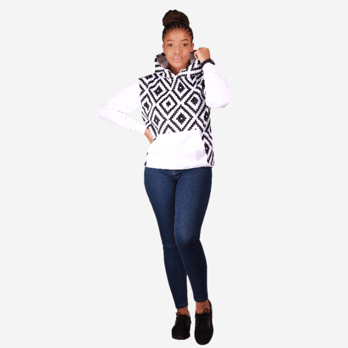 White Xhosa Puzzle African Hoodie Tribe Afrique