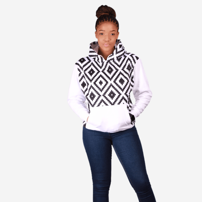 White Xhosa Puzzle African Hoodie Tribe Afrique