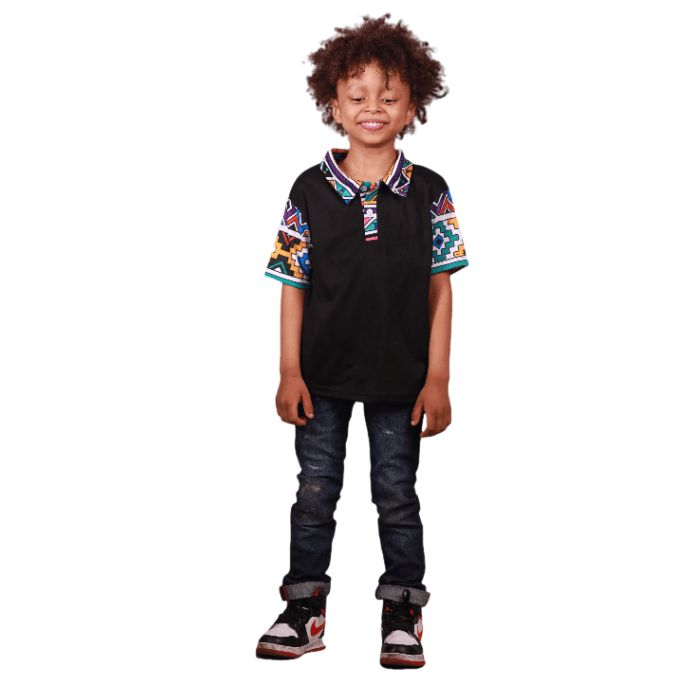 Kids Ndebele Reloaded African Heritage Shirt by Tribe Afrique Tribe Afrique