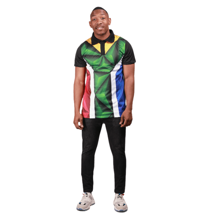 Proudly South African Flag African Heritage Golf Shirt by Tribe Afrique Tribe Afrique