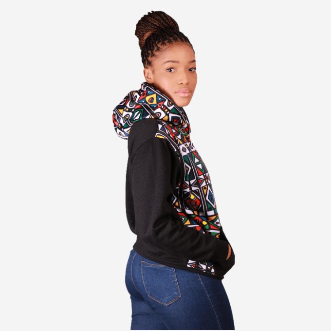 Black Ndebele Reloaded Hoodie Tribe Afrique