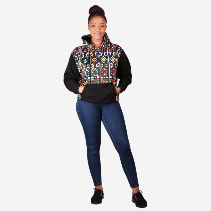 Black Ndebele Reloaded Hoodie Tribe Afrique