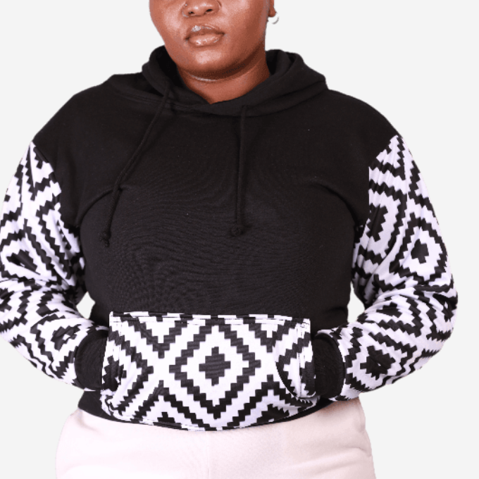 Xhosa Puzzle Sleeves African Hoodie - Black Tribe Afrique
