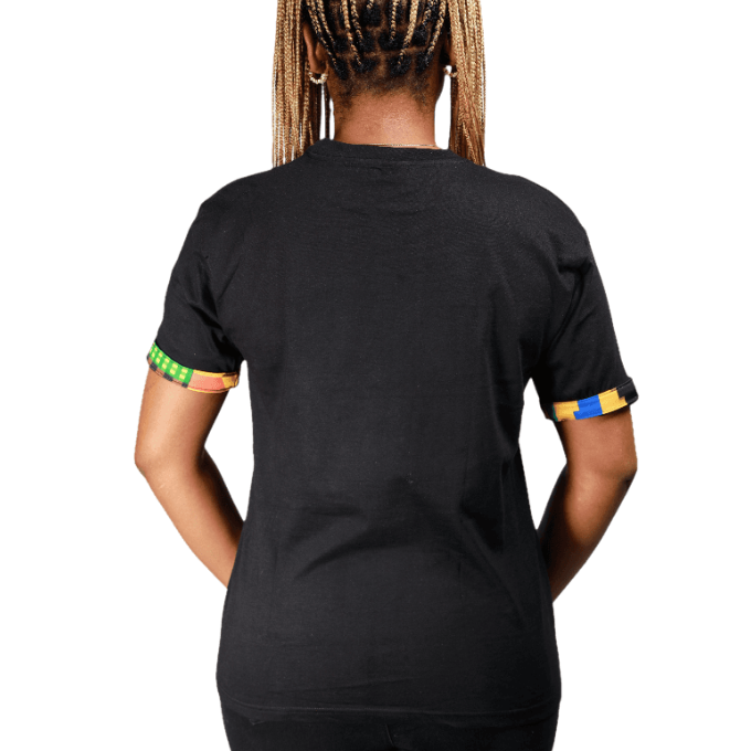 Black Kente Africa Map Shirt by Tribe Afrique Tribe Afrique