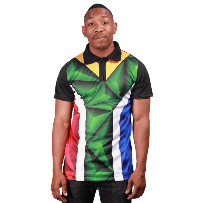 Proudly South African Flag African Heritage Golf Shirt by Tribe Afrique Tribe Afrique