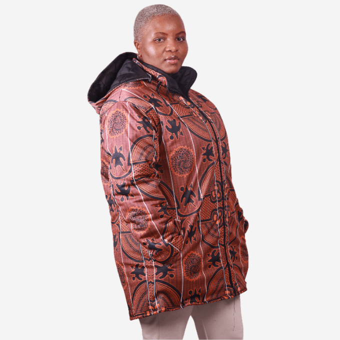 Sotho Fluorish Long Jacket with Removable hood Tribe Afrique