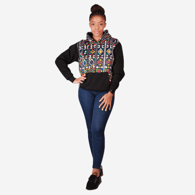 Black Ndebele Reloaded Hoodie Tribe Afrique