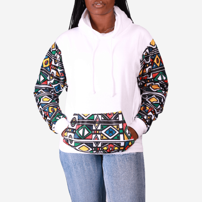 White Ndebele Reloaded African Hoodie Tribe Afrique