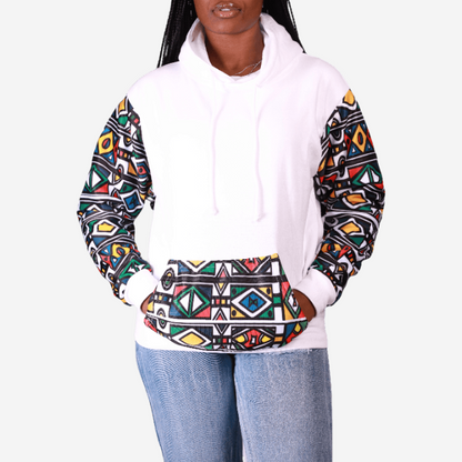 White Ndebele Reloaded African Hoodie Tribe Afrique