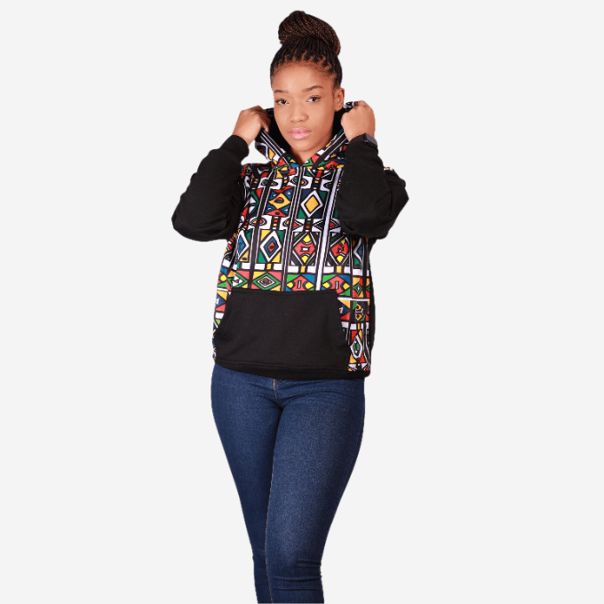 Black Ndebele Reloaded Hoodie Tribe Afrique