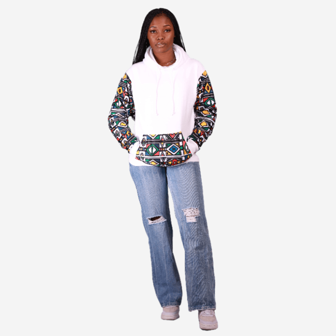 White Ndebele Reloaded African Hoodie Tribe Afrique