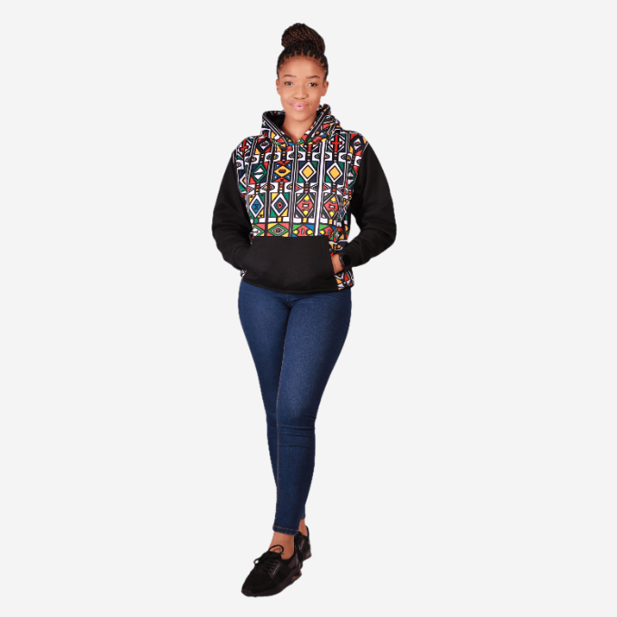 Black Ndebele Reloaded Hoodie Tribe Afrique