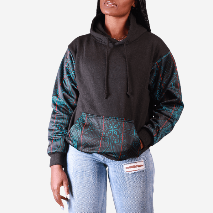 Black & Green Sotho African Hoodie Tribe Afrique