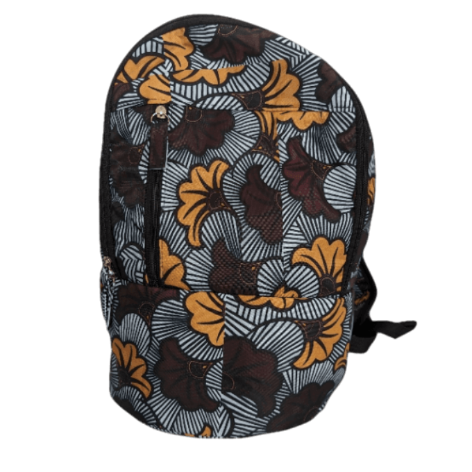 Koforidua Flowers African Laptop Backpack by Tribe Afrique Tribe Afrique