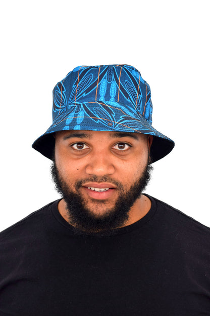 Blue Sotho Bucket Hats by Tribe Afrique Tribe Afrique