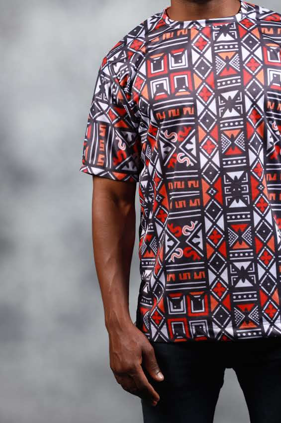 Red Khoisan  African Summer Shirt by Tribe Afrique