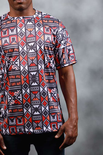 Red Khoisan  African Summer Shirt by Tribe Afrique