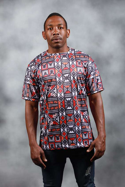 Red Khoisan  African Summer Shirt by Tribe Afrique