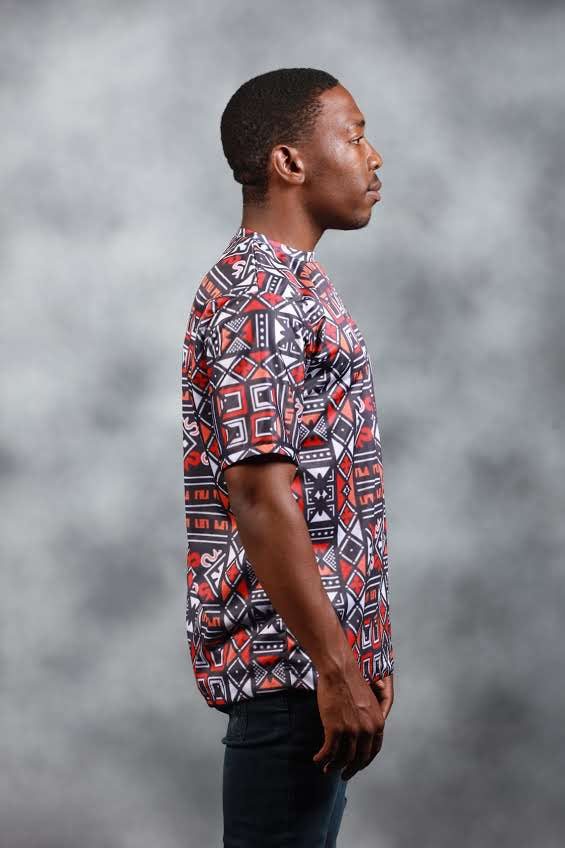 Red Khoisan  African Summer Shirt by Tribe Afrique