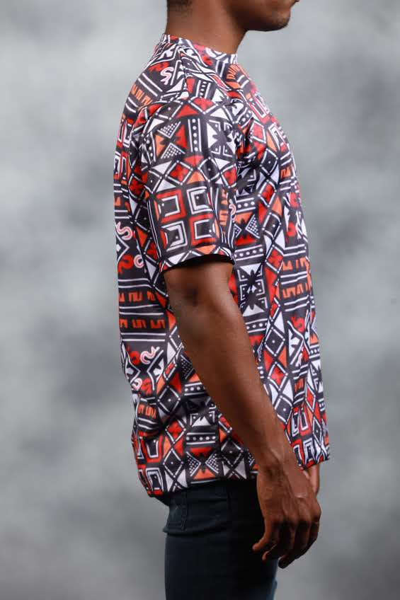 Red Khoisan  African Summer Shirt by Tribe Afrique