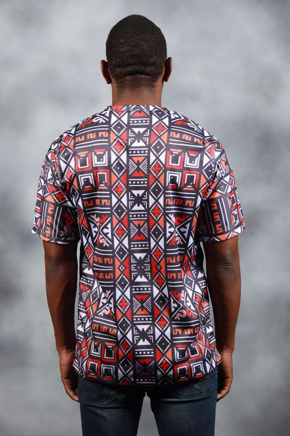 Red Khoisan  African Summer Shirt by Tribe Afrique