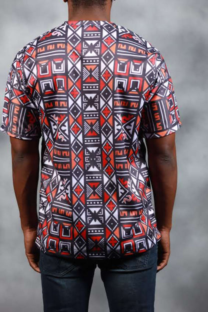 Red Khoisan  African Summer Shirt by Tribe Afrique