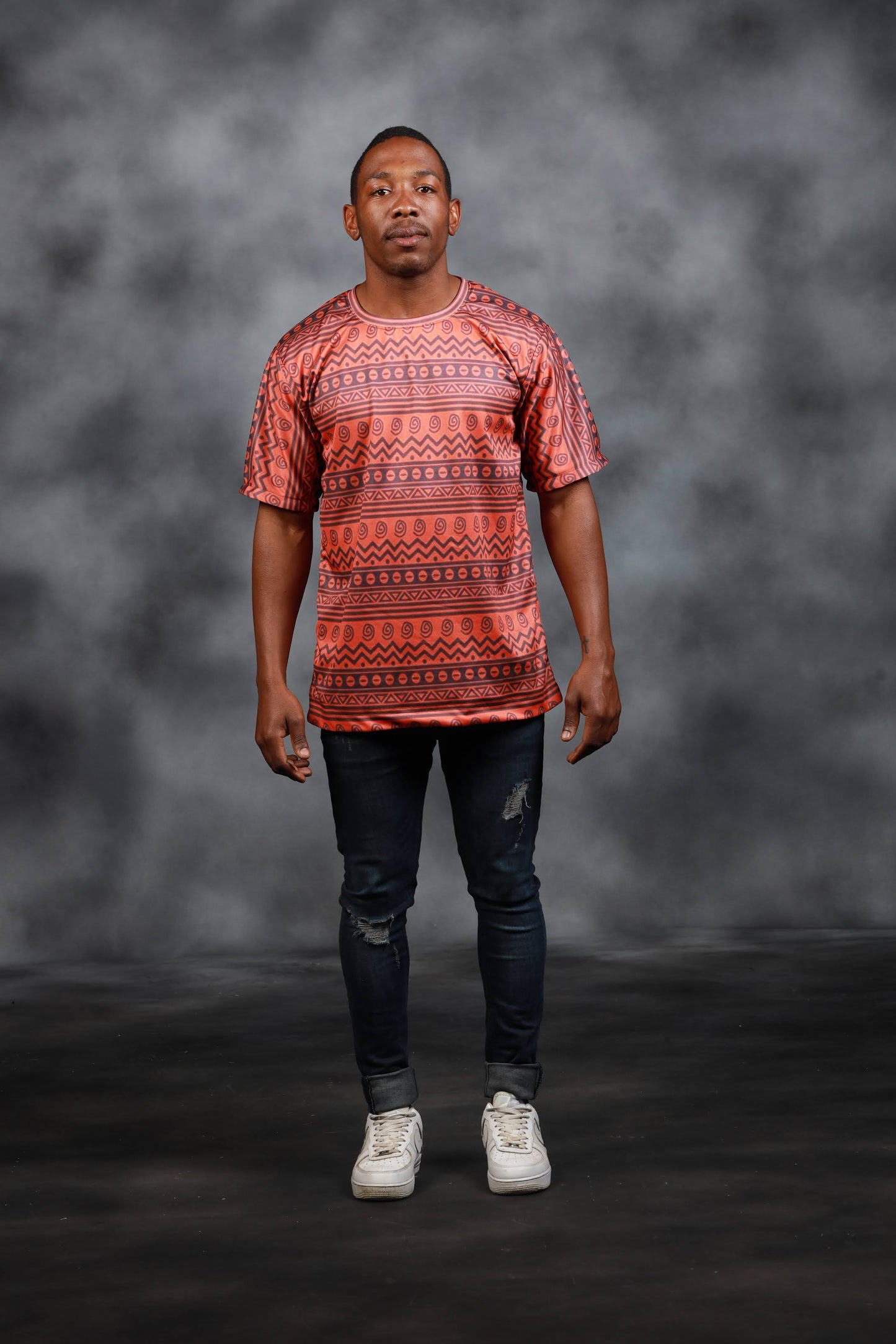 Orange Khoisan African Summer Shirt by Tribe Afrique