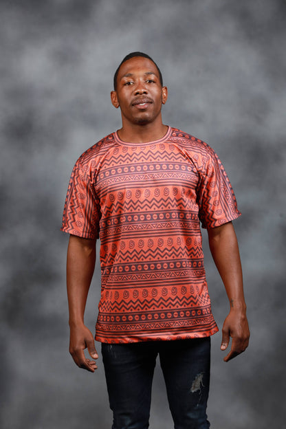 Orange Khoisan African Summer Shirt by Tribe Afrique