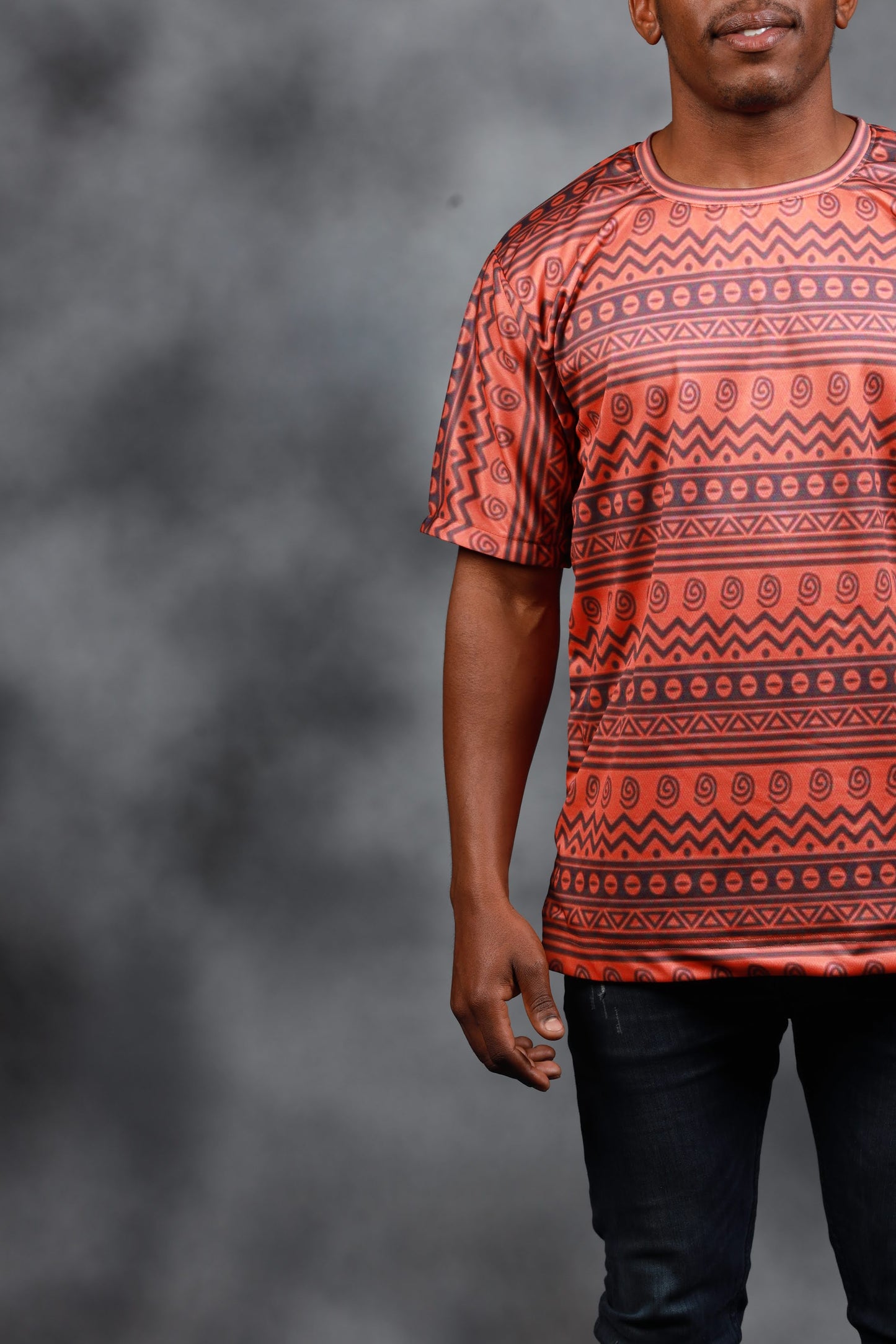 Orange Khoisan African Summer Shirt by Tribe Afrique