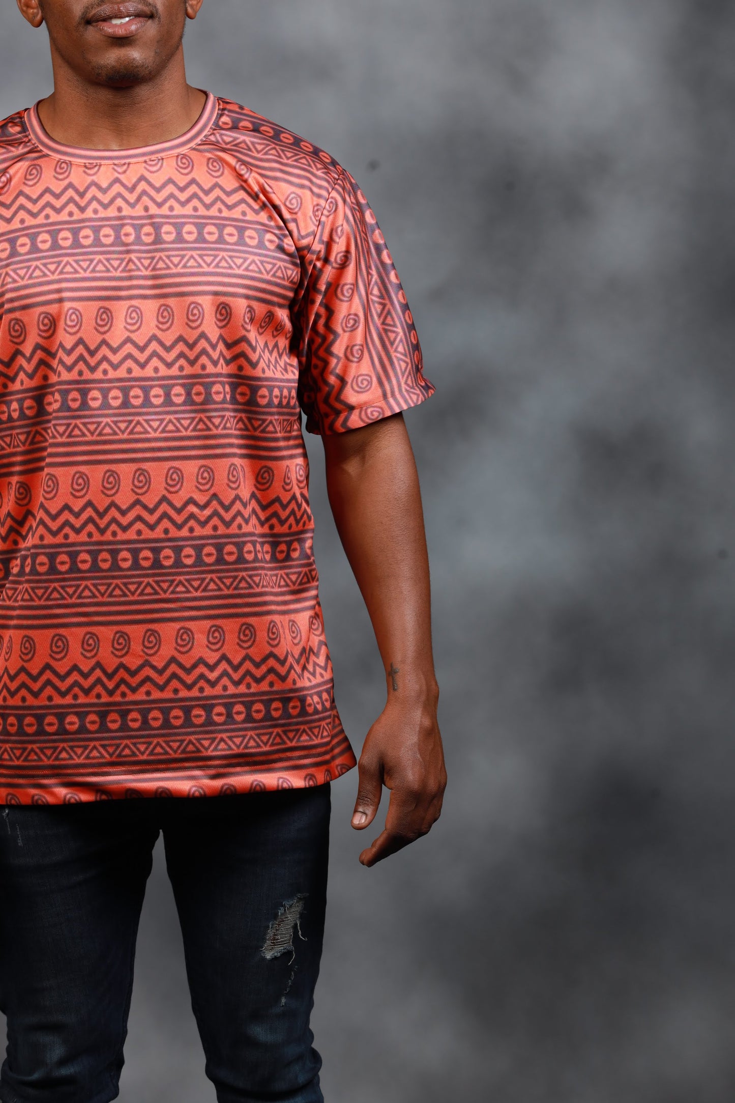 Orange Khoisan African Summer Shirt by Tribe Afrique