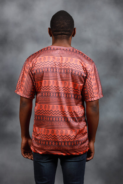 Orange Khoisan African Summer Shirt by Tribe Afrique