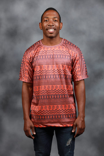 Orange Khoisan African Summer Shirt by Tribe Afrique