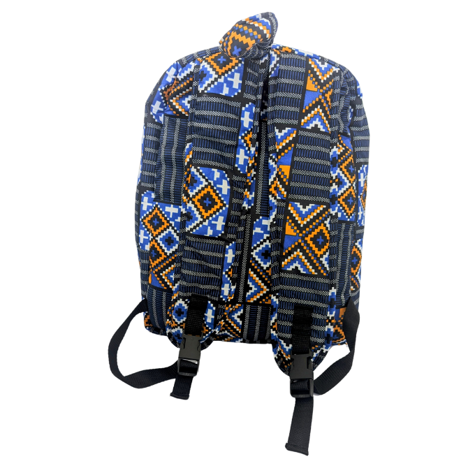 Blue Salu African Laptop Backpack by Tribe Afrique Tribe Afrique