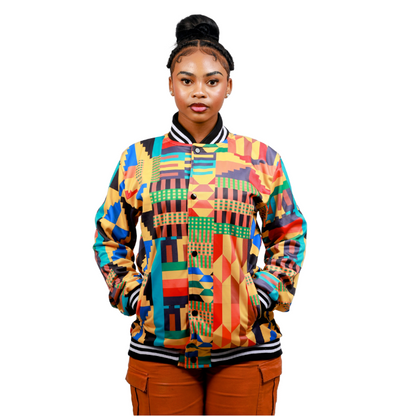 I-Kente African Bomber Jacket ka-Tribe Afrique