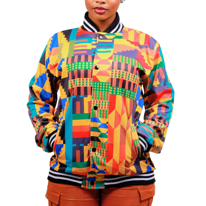 I-Kente African Bomber Jacket ka-Tribe Afrique