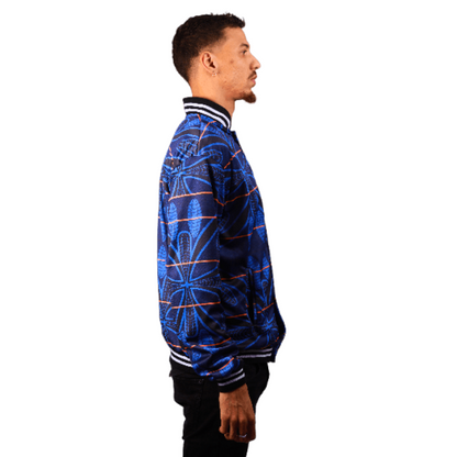 Blue Sotho African Bomber Jacket by Tribe Afrique