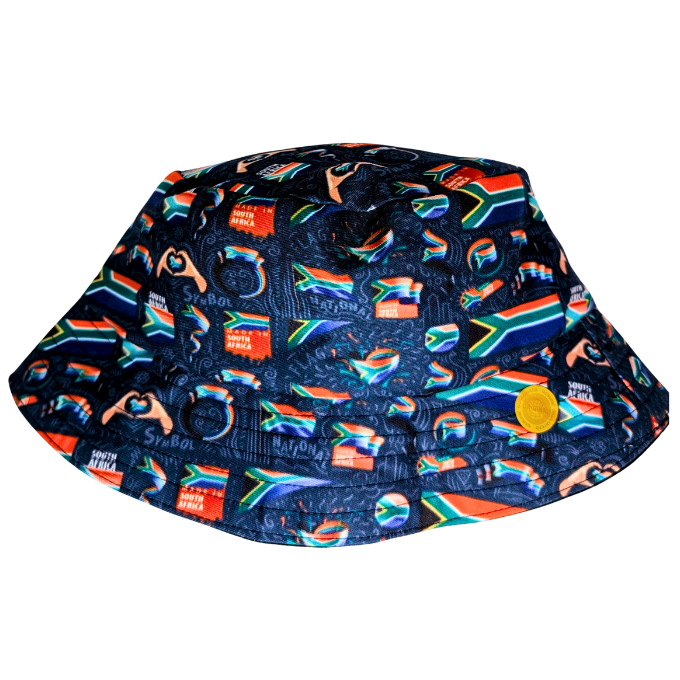 Navy South African Flag of Flags Bucket Hat