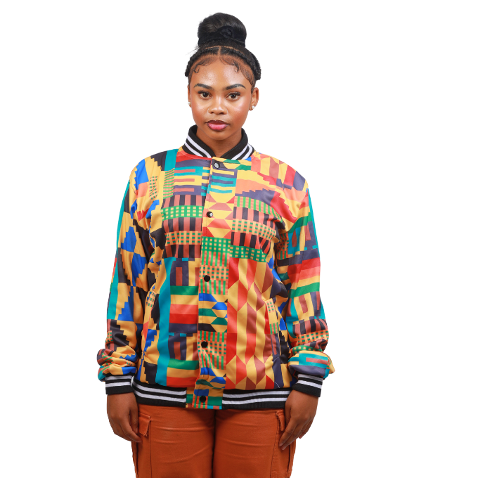 I-Kente African Bomber Jacket ka-Tribe Afrique