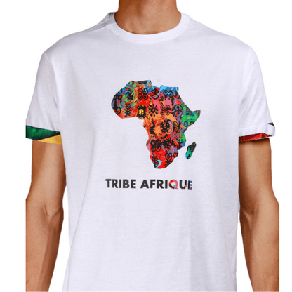 White Adinkra Africa Map Shirt by Tribe Afrique Tribe Afrique