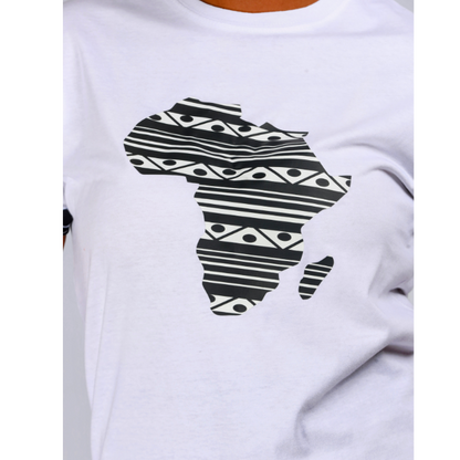 White Xhosa Africa Map Shirt by Tribe Afrique Tribe Afrique