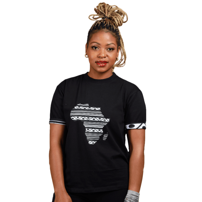 Black Xhosa Africa Map Shirt by Tribe Afrique Tribe Afrique