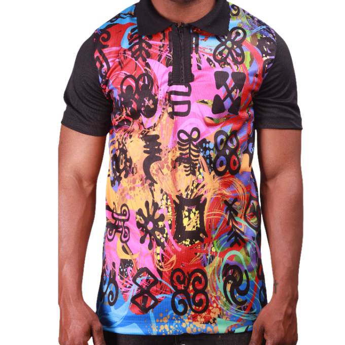 Adinkra African Heritage Golf Shirt by Tribe Afrique