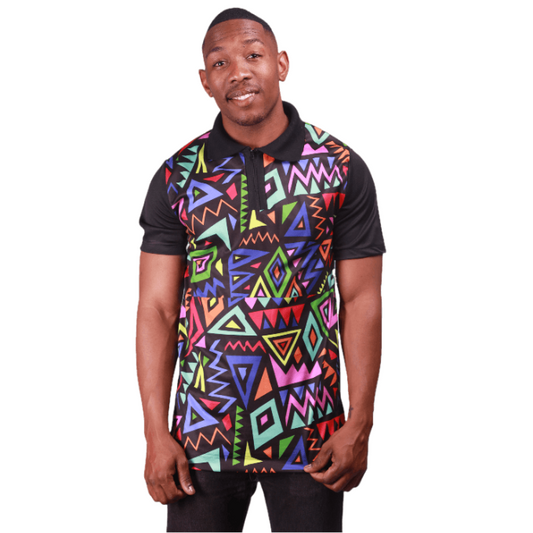 Gao African Heritage Golf Shirt by Tribe Afrique Tribe Afrique