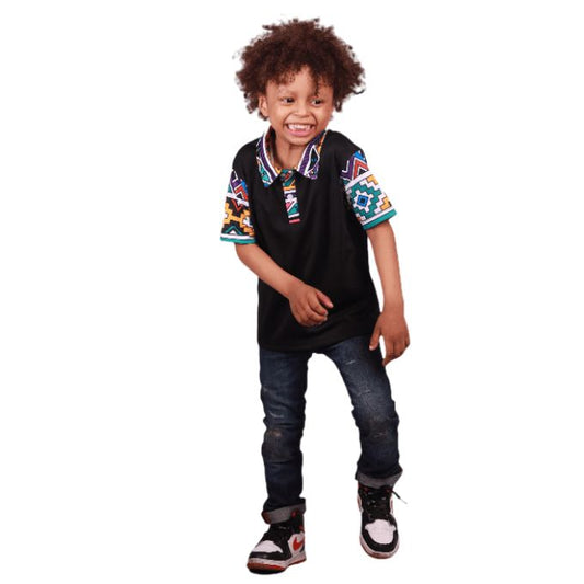 Kids Ndebele Reloaded African Heritage Shirt by Tribe Afrique Tribe Afrique