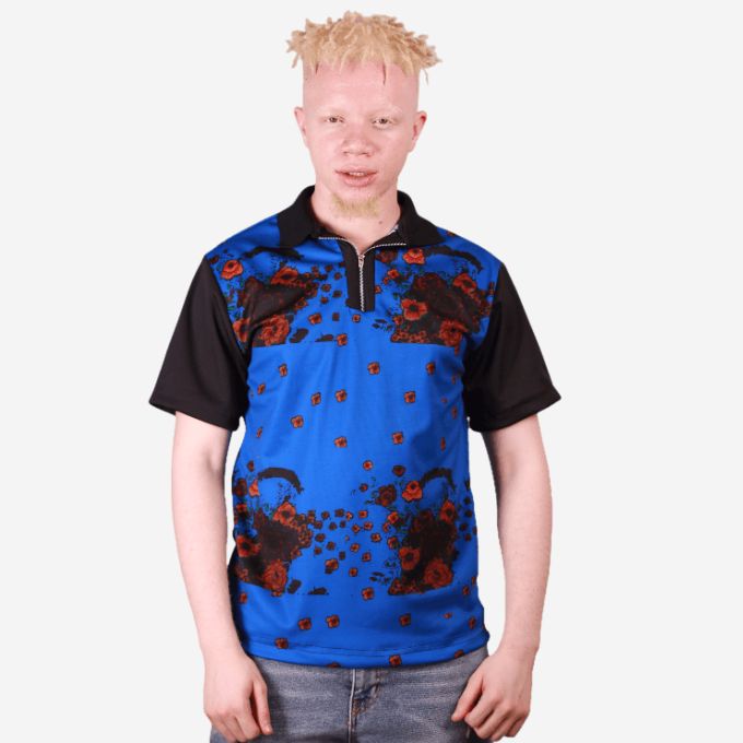 Blue Tsonga African Golf Shirt Tribe Afrique