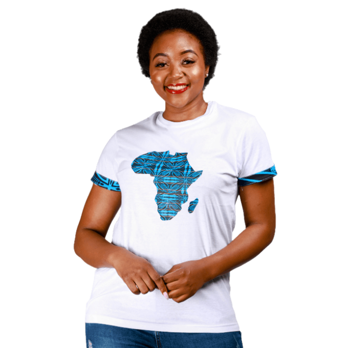 White Sotho Africa Map Shirt by Tribe Afrique Tribe Afrique