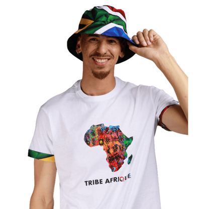 White Adinkra Africa Map Shirt by Tribe Afrique Tribe Afrique