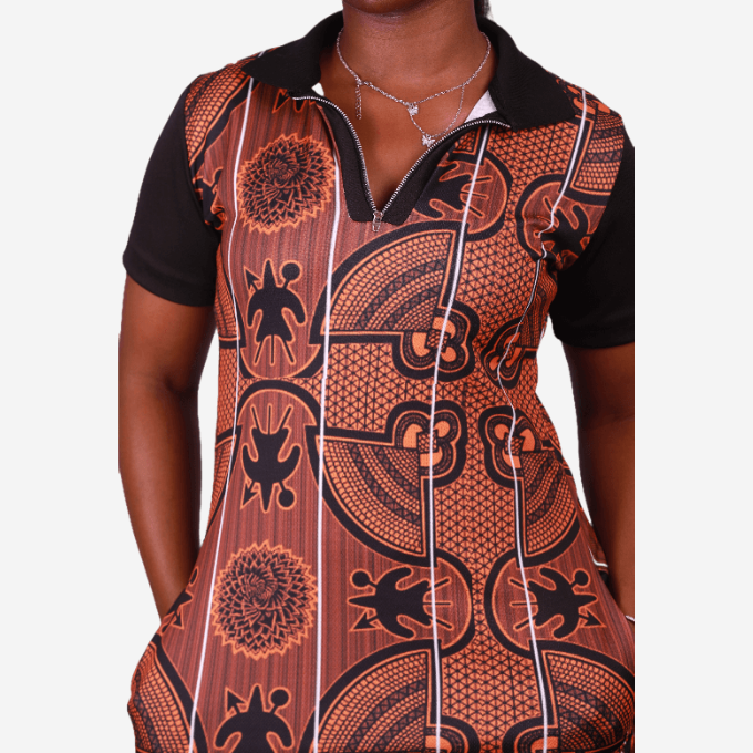 Orange Sotho African Golfer Dress