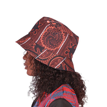 Orange Sotho African Bucket Hats by Tribe Afrique